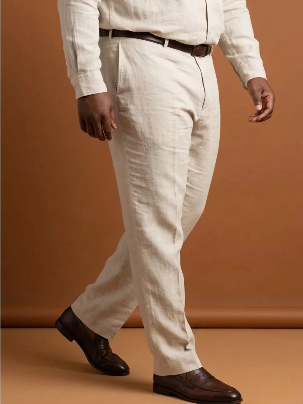 Lauren Ralph Lauren Men's Cream Linen Dress Pants